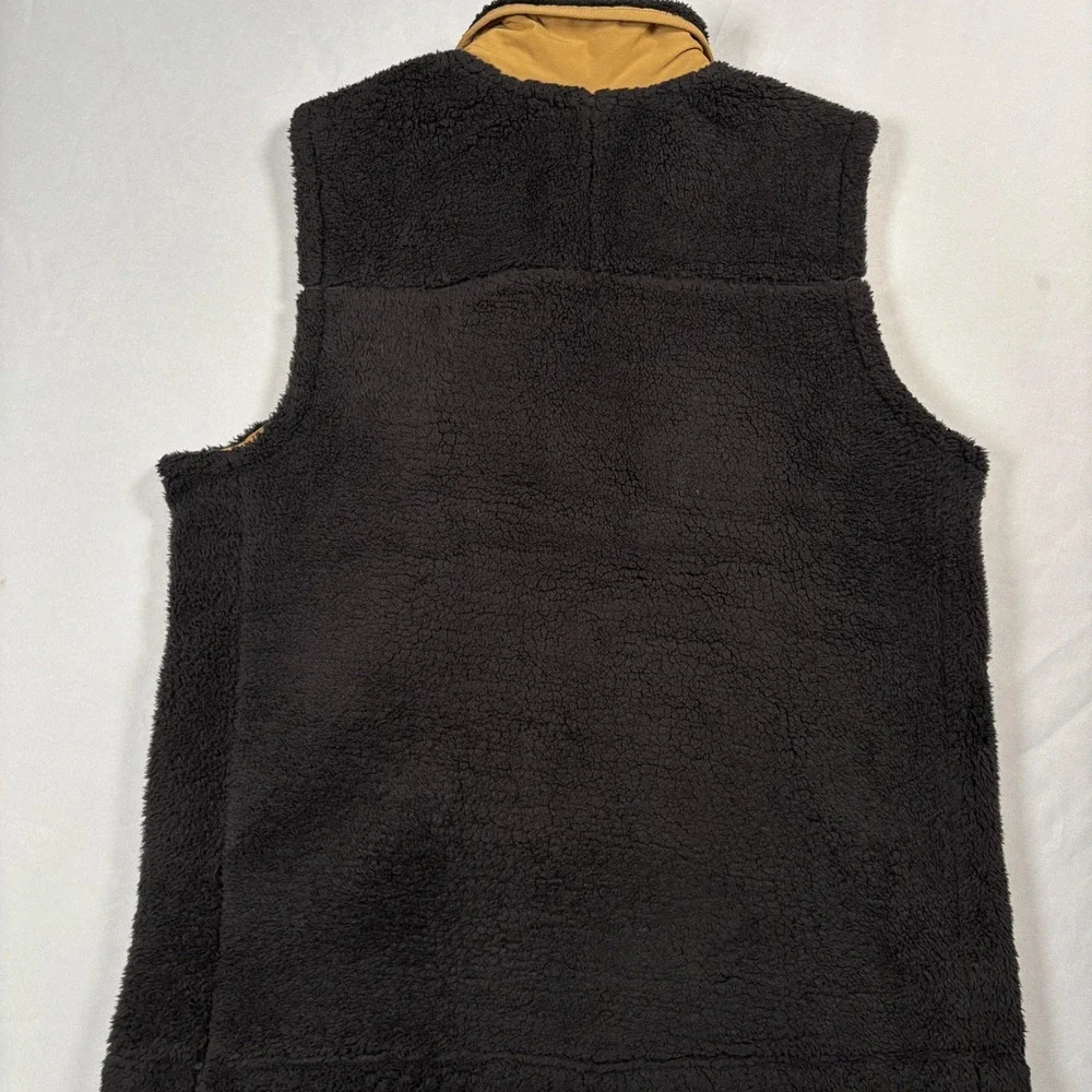 The North Face Fleece Vest Mens M Black Brown Full Zip Sherpa Campshire NF0A3YMK